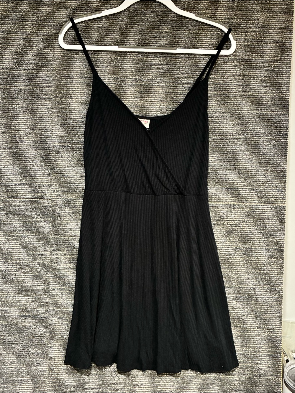 Mossimo Supply Co. Black Ribbed Spaghetti-Strap Mini Dress